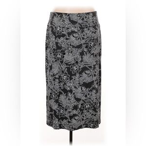 J. Jill Black and White Floral Skirt